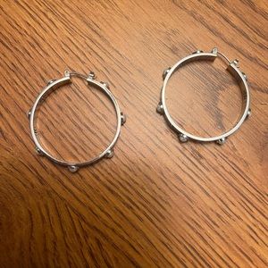Tory burch silver and Pearl hoops